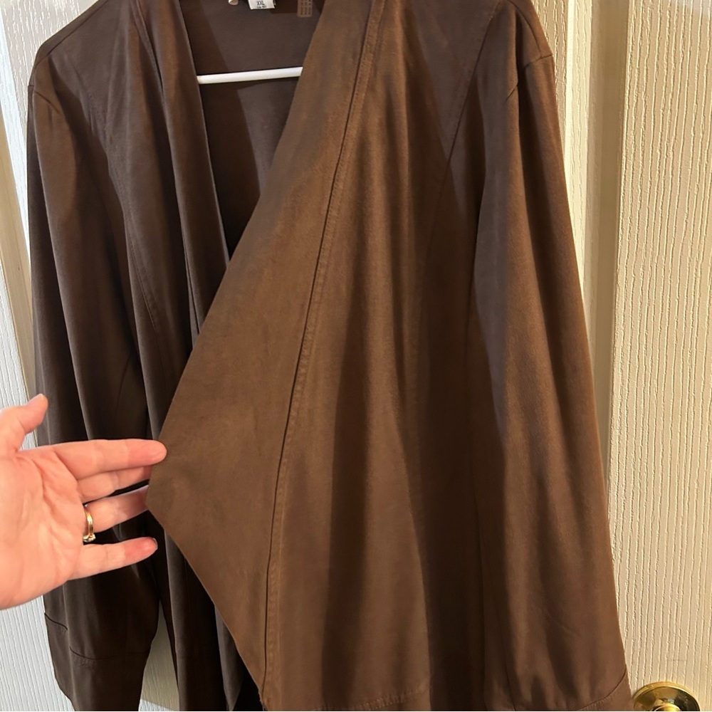 Simply Noelle Faux Suede Jacket/cardigan Business Women's size XXL Open-front - Picture 5 of 8
